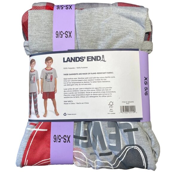 Lands' End Youth 3-piece Boys Pajama Set/Tee, Shorts & Pants. Size M-10/12. NWT - Picture 8 of 8